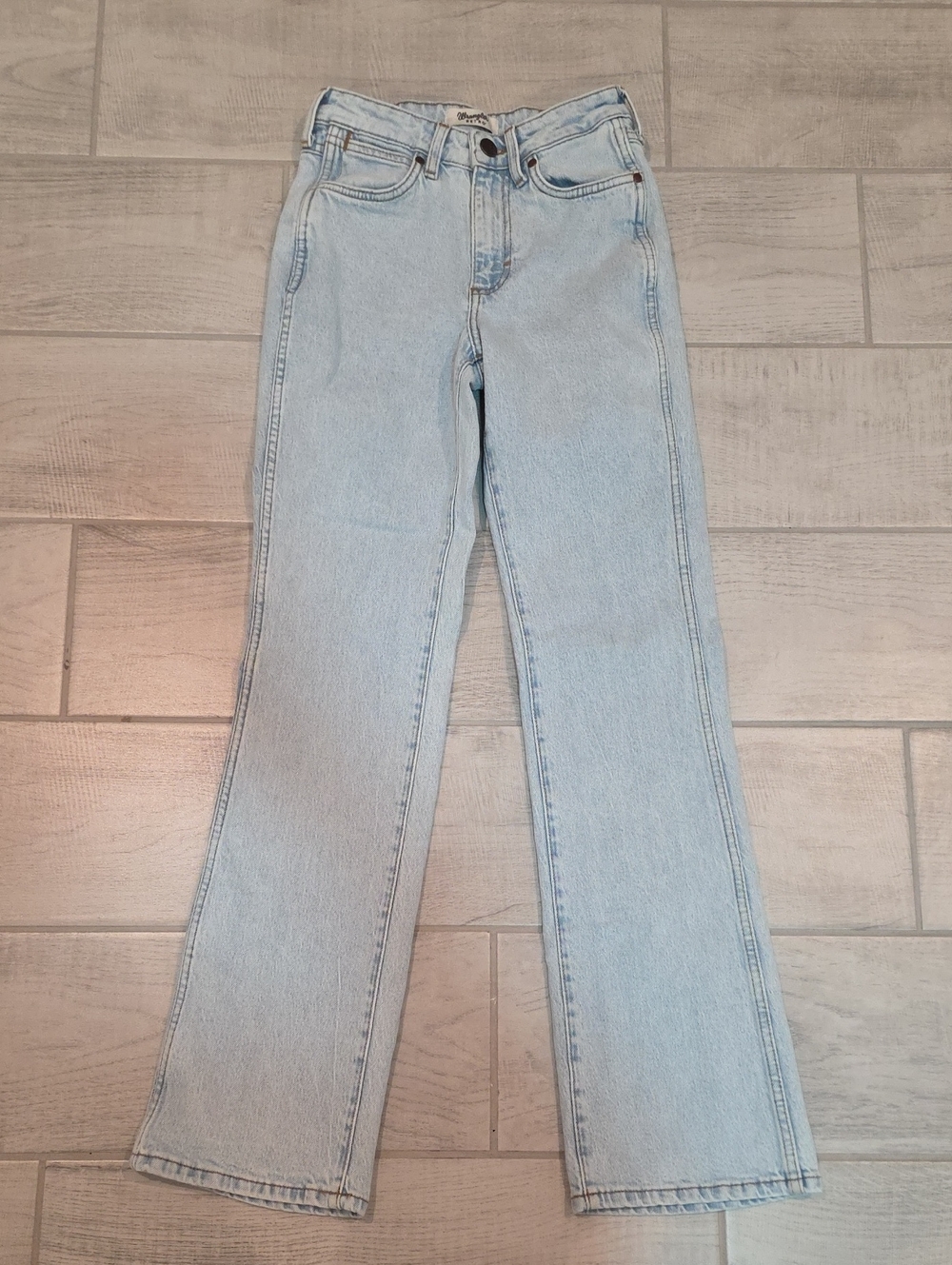 Wrangler Retro High Rise Boot Juniors Size 0x32 Light Wash Stretch